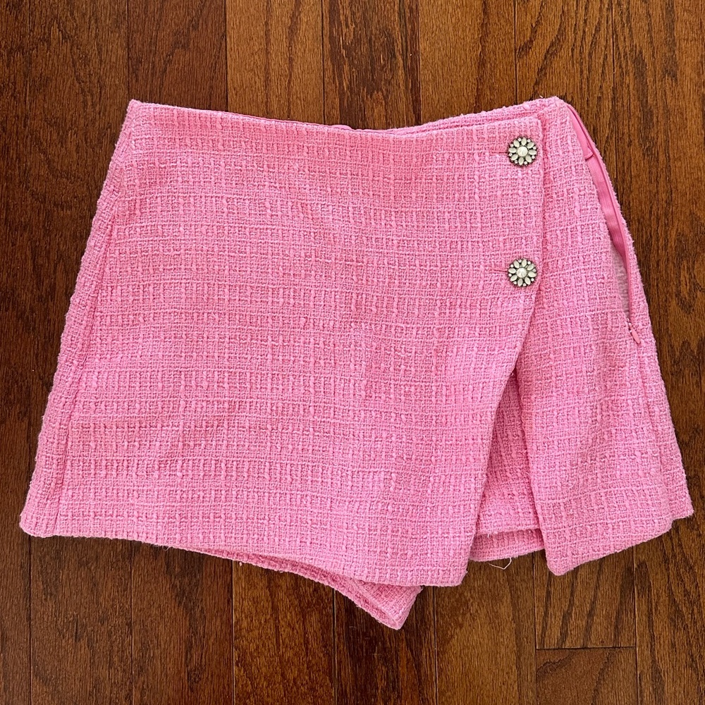 Zara Pink Crochet Skort